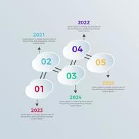 conception infographique de la chronologie, concept d'entreprise avec cinq options, étapes ou processus. modèle de conception d'étiquette infographique chronologie moderne vecteur