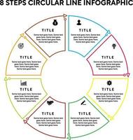 Infographie circulaire en 8 étapes vecteur