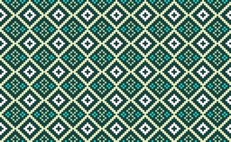 motif ethnique de broderie, fond de chevron géométrique vectoriel, mode ornementale de motif vert et blanc vecteur