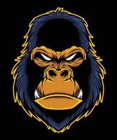 image vectorielle de tête de gorille mascotte vecteur