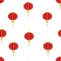 modèle sans couture chinois avec lanterne en papier feng shui vecteur