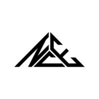 conception créative de logo de lettre nce avec graphique vectoriel, logo nce simple et moderne en forme de triangle. vecteur