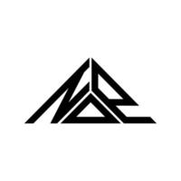 conception créative de logo de lettre nop avec graphique vectoriel, logo nop simple et moderne en forme de triangle. vecteur