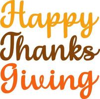 joyeux thanksgiving texte lettrage typographie mot conception vecteur