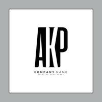 logo d'entreprise minimal pour l'alphabet akp - lettre initiale a, k et p vecteur