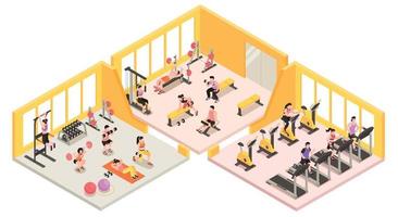 concept de remise en forme de gym isométrique vecteur