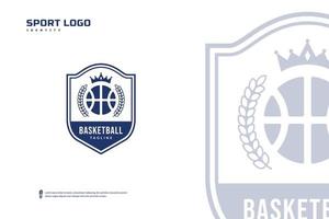 logo du club de basket-ball, modèle d'emblèmes de tournoi de basket-ball. conception de vecteur d'insigne d'équipe de sport