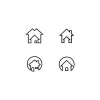 pack d'icônes de contour immobilier et immobilier vecteur