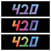 illustration de logo vectoriel numéro 420 style coloré dégradé