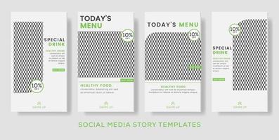 bannière de l'histoire du menu alimentaire modèle de bannière de médias sociaux conception de vecteur
