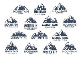 ensemble d'icônes vectorielles tourisme et sport de montagne vecteur