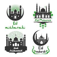 ensemble de salutations de vecteur de festival musulman eid mubarak