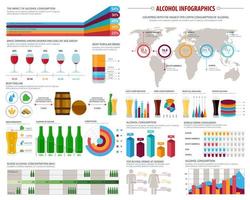 modèle de vecteur d'infographie de consommation d'alcool