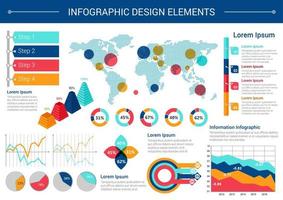 conception d'éléments infographiques avec carte du monde, graphiques vecteur