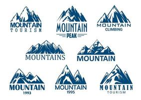 icône de sommet de montagne pour la conception d'aventures en plein air vecteur