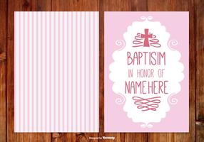 Carte de baptême à rayures pour fille vecteur