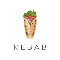 prêt-à-manger délicieux kebab vector illustration logo