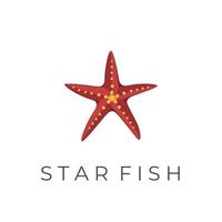 logo d'illustration vectorielle étoile de mer rouge vecteur