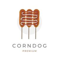 nourriture de rue coréenne logo illustration vectorielle chien de maïs hotang tokkebi hot dog vecteur