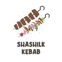 shashlik shish kebab logo d'illustration vectorielle vecteur
