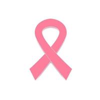 ruban rose de sensibilisation au cancer du sein avec ombre isolé sur fond blanc. illustration de stock de vecteur. vecteur
