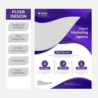 flyer professionnel de forme fluide violet vecteur