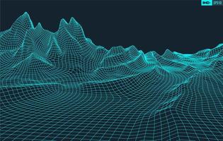 3d filaire terrain grand angle eps10 vecteur