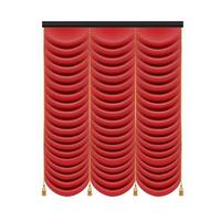 ensemble de rideaux rouges à la scène du théâtre. illustration vectorielle de maille. vecteur