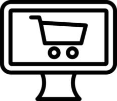 style d'icône de magasinage en ligne vecteur