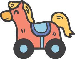 illustration de poupée poney ou cheval dessinée à la main vecteur