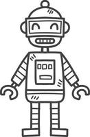 jouet robot dessiné à la main pour l'illustration des enfants vecteur