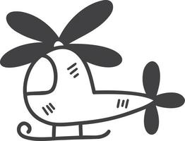 hélicoptère jouet dessiné à la main pour l'illustration des enfants vecteur