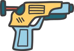 pistolet jouet dessiné à la main pour l'illustration des enfants vecteur