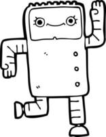 robot dessin animé dessin au trait vecteur