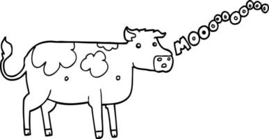 vache dessin animé dessin au trait vecteur