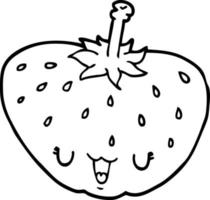 dessin au trait dessin animé fraise vecteur