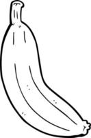 dessin au trait banane de dessin animé vecteur