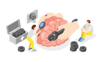 composition isométrique de la santé mentale vecteur