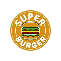 modèle de logo super burger dans un style design plat vecteur