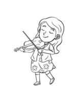 violoniste isolé coloriage pour les enfants vecteur