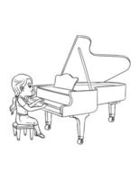 pianiste isolé coloriage pour les enfants vecteur