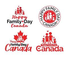 modèle de logo vectoriel bonne fête de la famille canada