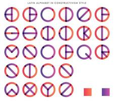 alphabet latin dans le style constructiviste pour la typographie à la mode vecteur