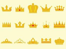 Couronne d'or simple set vector illustration eps10