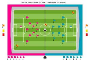 Tamplate pour le schéma tactique du football vecteur