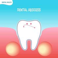 icône de mauvaise dent de dessin animé avec abcès dentaire vecteur