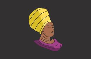 main dessinée beauté femme africaine vector illustration.eps