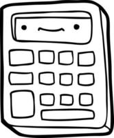 calculatrice de dessin animé de dessin au trait vecteur