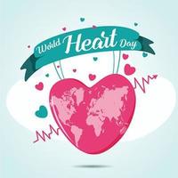 conception de la journée mondiale du cœur vecteur