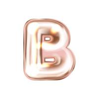symbole de l'alphabet gonflé feuille rose perl, isolé lettre b vecteur